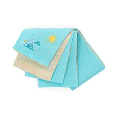 新品　みすゞうた　麻半幅帯　お日さん、雨さん