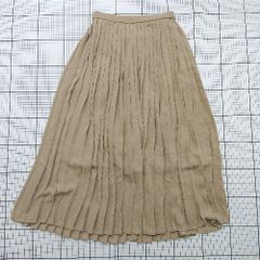 ◇ ⊂ UNIQLO ユニクロ 222-425371 ロング プリーツ シフォンプリーツロングスカート サイズM ベージュ系 レディース E 【1508250014154】