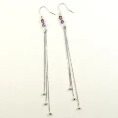 K14WG　ピアス　earrings　アメジスト　ピンクトルマリン　総重量約1.4g