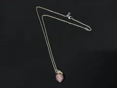 COACH コーチ SV925 ラインストーン ストロベリー いちご ネックレス ペンダント アクセサリー レディース シルバー系 DK5458