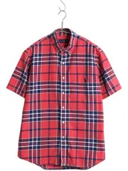 【お得なクーポン配布中!】 ラルフローレン マドラス チェック 3点留め 半袖 ボタンダウン シャツ メンズ L  ポロ 半袖シャツ オックスフォード コットン マルチカラー