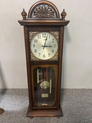 完動品SEIKO チャイム打ち人形からくり時計 掛け時計RE502Bクォーツ木