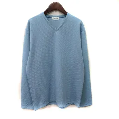 ムッシュニコル monsieur NICOLE Tシャツ カットソー 長袖 Vネック 48 水色 /YI