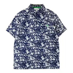 サイズ：L ADIDAS GOLF アディダスゴルフ 2023年モデル 半袖ポロシャツ シアサッカー 総柄 ネイビー系 [240101357468]# ゴルフウェア メンズ ストスト