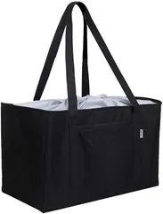 Splenno(スプレンノ) エコバッグ 保冷バッグ コンビニ 広底 折りたたみ 広底エコバッグ かごサイズ エコバック(ブラック)