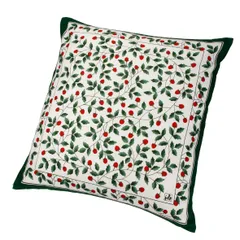 nishikawa 【 西川 】座布団カバー 銘仙判(55X59cm) 洗える 洋風 いちご柄 日本製 グリーン PG02083095