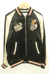 【中古】 VANSON メンズスカジャン M トムとジェリー リバーシブル スカジャン VANSON M 黒 ブラック 刺繍