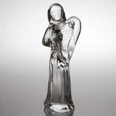 バカラ フィギュリン ● 天使 オーナメント オブジェ 立ち ハープ たて琴 楽器 16.5cm Angel
