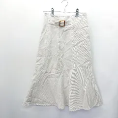 ◇ 31 Sons de mode トランテアン ソン ドゥ モード 膝下丈 フレア スカート サイズ36 ホワイト系 レディース E  【1407180006379】