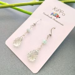 翡翠とグリーンアメジストの輝きピアス【５月誕生石】