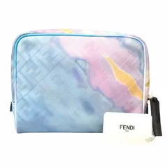 【美品】フェンディ アクセサリーポーチ レザー×キャンバス FF柄 ピンク系 未使用】フェンディ アクセサリーポーチ レザー×キャンバス FF柄