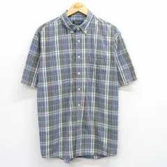 XL/古着 アメリカンイーグル 半袖 シャツ メンズ 大きいサイズ ボタンダウン 紺他 ネイビー チェック 25aug09 中古 トップス