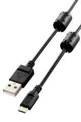 【在庫処分】デジカメ用 オス) フェライトコア microB to オス 1.5m A (USB USB2.0 DGW-AMBF15BK 【microB】 USBケーブル エレコム