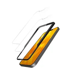 エレコム iPhone 14 ガラスフィルム iPhone13 / 13pro 強化 硬度10H 指紋防止 自己吸着で貼りやすい エアーレス 飛散防止設計 【2枚 / ガイド枠付き】 PMWA22AFLGGW 0