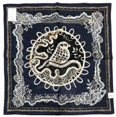 未使用 ヴィヴィアンウエストウッド  ハンカチ バンダナ オーブ 紺　刺繍　鳥　レース　オーブ　ネイビーレディース メンズ VivienneWestwood ヴィヴィアン ランチマット　大判ハンカチ 日本製