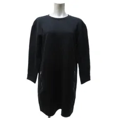 アストラット ASTRAET ユナイテッドアローズ 美品 ワンピース ひざ丈 長袖 コットン 黒 ブラック Fのサムネイル