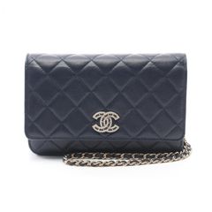 シャネル CHANEL ショルダーバッグ AP3516 ネイビー キャビアスキン(グレインドカーフ) マトラッセ チェーンウォレット レディース Used A