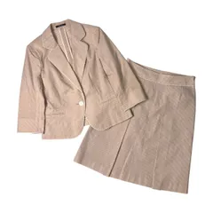 Aquascutum アクアスキュータム ストライプ セットアップ スーツ 10/ピンクベージュ/薄手/七分袖のサムネイル
