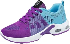 Ｄ．Ｓｔｏｍｏ ダイアナサイズ対応 大きいサイズ専門 レディーススニーカー 25～26.5cm 幅広対応 軽量 通気性 クッション性 ツートンカラー(パープルブルー,  25.5 cm)