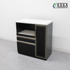 【中古品】KOGA 古賀家具工業株式会社 Zebra ゼブラ レンジボード カウンター 90サイズ キッチン 収納 ブラック 定価8万