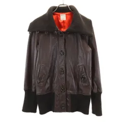 フロウ カウハイド レザージャケット ブラウン FLOW レディース