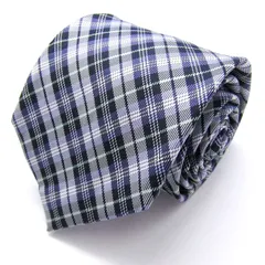 ポロ ブランド ネクタイ シルク チェック柄 PO メンズ ネイビー POLO 【中古】