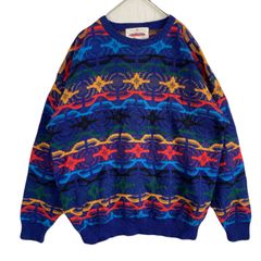 【海外規格XL】古着　OBERMEYER　クルーネック　セーター　ニット　総柄