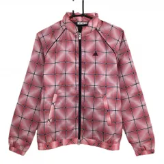 【超美品】アディダス 中綿ジャケット ピンク×グレー 格子柄 襟ダウン レディース M/M ゴルフウェア adidas