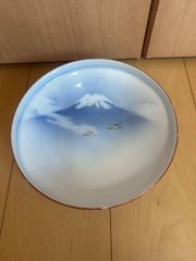 アンティーク 583 富士山皿骨董 骨董品 富士山 豆皿 小皿 染付 金彩