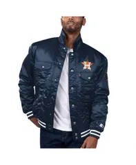 【送料無料】 リーバイス メンズ ジャケット・ブルゾン アウター Levi’s x Starter Men's Navy New York Mets Silver Tab Satin Full-Snap Trucker Jacket Navy