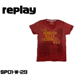 replay Tシャツ　コットン100％赤送料無料 古着のサムネイル