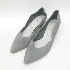 ◇ ⊇ DIANA ダイアナ ポインテッドトゥ 波型 パンプス サイズ23 グレー系 レディース E  【1507160026288】
