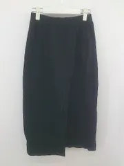 ◇ BEAUTY&YOUTH ビューティ&ユース UNITED ARROWS フロントスリット 膝下丈 台形 スカート サイズS ブラック レディース P  【1301190012552】
