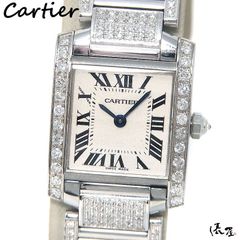 【フルダイヤ】カルティエ タンクフランセーズ SM 全面ダイヤ 極美品 レディース Cartier 時計 腕時計 中古【送料無料】