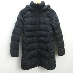 D■ユニクロ/UNIQLO 157362 レオパード柄 ストレッチ ダウンコート【L】濃灰/LADIES/p61【中古】