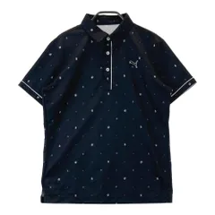 サイズ：L PUMA GOLF プーマゴルフ  半袖ポロシャツ アイコン総柄 ブラック系 [240101495420] ゴルフウェア メンズ ストスト