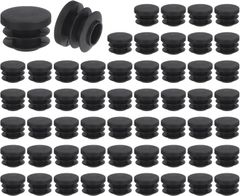 56個 丸いプラスチックプラグ 黒チューブエンドキャッププラグ 19mm（0.75インチ）家具脚パイプインサート 椅子 ソファ テーブル 棚 保護用 T939