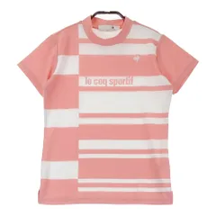 サイズ：S LE COQ GOLF ルコックゴルフ  ハイネック 半袖Tシャツ ボーダー 総柄 ピンク系 [240101485178] ゴルフウェア レディース ストスト