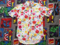 USA製 ギットマン・ブラザーズ 花柄 半袖ボタンダウンシャツ M アメリカ古着