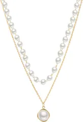 ドナリー 真珠 パール あずきチェーン ネックレス チョーカー レディース(ゴールド,  フリーサイズ)