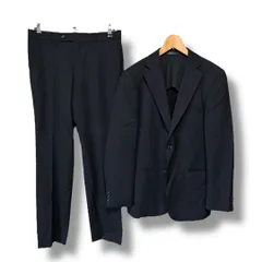 LES MUES レミュー シングルスーツ セットアップ ビジネス 紳士 オフィス 2B 背抜き 無地 ウォッシャブル ジャケット スラックス メンズ サイズA6 ブラック 久喜倉庫店 K683