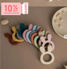 【ショップフォローで10%OFF♡】歯固め　おしゃぶり　はがため　知育　うさぎ　可愛い　シリコン　くすみ　ファーストトイ　赤ちゃん　ベビー