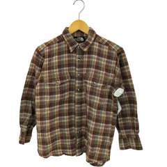 ザノースフェイス THE NORTH FACE 90-00s 黒タグ フロントフラップポケット マドラスチェック ウールレギュラーカラー シャツ メンズ  L 