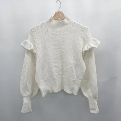 ◇ ⊇ FREE'S MART フリーズマート フリル ハイネック 長袖 ニット セーター サイズFR オフホワイト系 レディース E  【1506180001527】