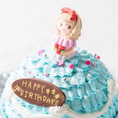 ドールケーキ 自分で飾り付けのできる プリンセスケーキ 5号　ブルー