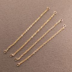 ＊4本＊ K18GP チェーン コネクター カン付き 55mm 小豆チェーン ct006s