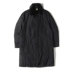BURBERRY BLACK LABEL バーバリー ブラックレーベル コート サイズ:L / ラビットファー付き ステンカラー ダウン ロング コート / ブラック 黒 / アウター ジャケット 上着【メンズ】【中古】