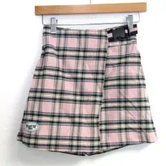 ピンクラテ ショートパンツ ボトムス キュロット チェック柄 未使用品 キッズ 女の子用 XS/150サイズ ピンク×黒 PINK-latte