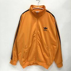 80s adidas アディダス トラックジャケット オレンジ ブラックライン