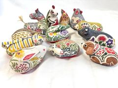 美品 真工藝　しんこうげい 十二支　干支人形 飛騨高山 木版 手染め置物 工芸 民芸品